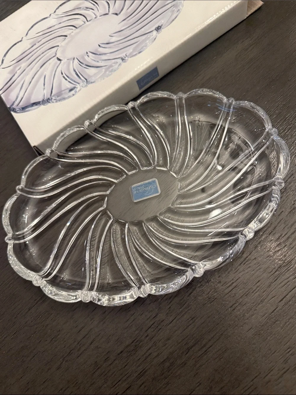 Celebrations by Mikasa Alpine Twist Crystal Platter 9.5 IN Clear Germany 5049459